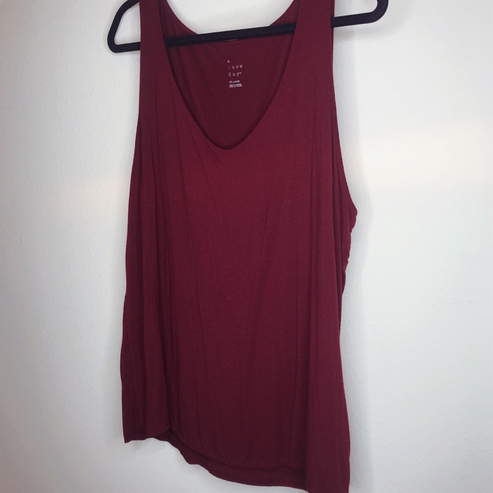 Maroon Flowy Double Layered Tank Top size XXL